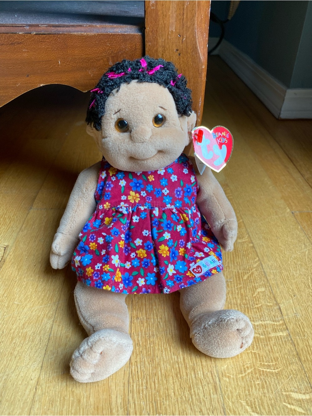 Ty Beanie Kids Plush Doll in Red Floral Dress